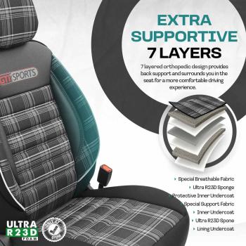 Auto Sitzbezug Set Universal Vorne und Hinten Komfortabel Komplett Set